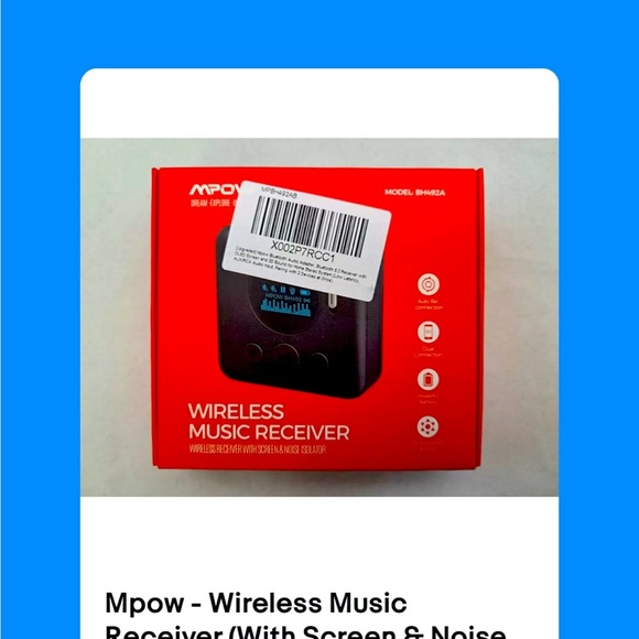 Mpow - Wireless Music Receiver (With Screen & Noise Isolator) MPBH408AB - Picture 3 of 3